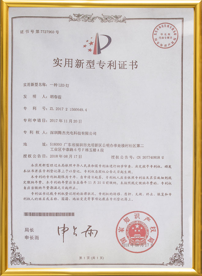 實(shí)用新型專利證書7